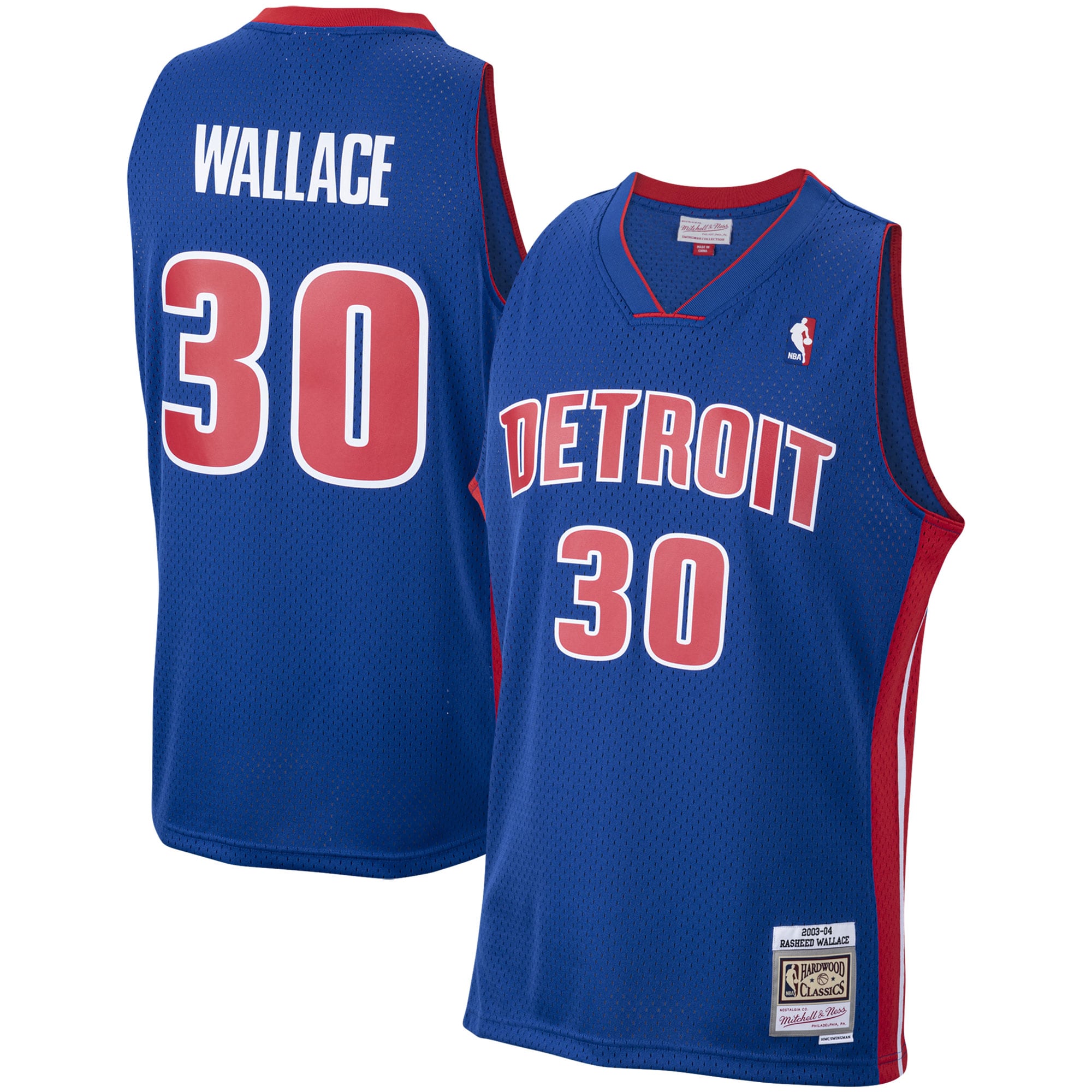 Rasheed Wallace Detroit Pistons Mitchell & Ness 2003/04 Hardwood Classics Swingman Jersey – Royal