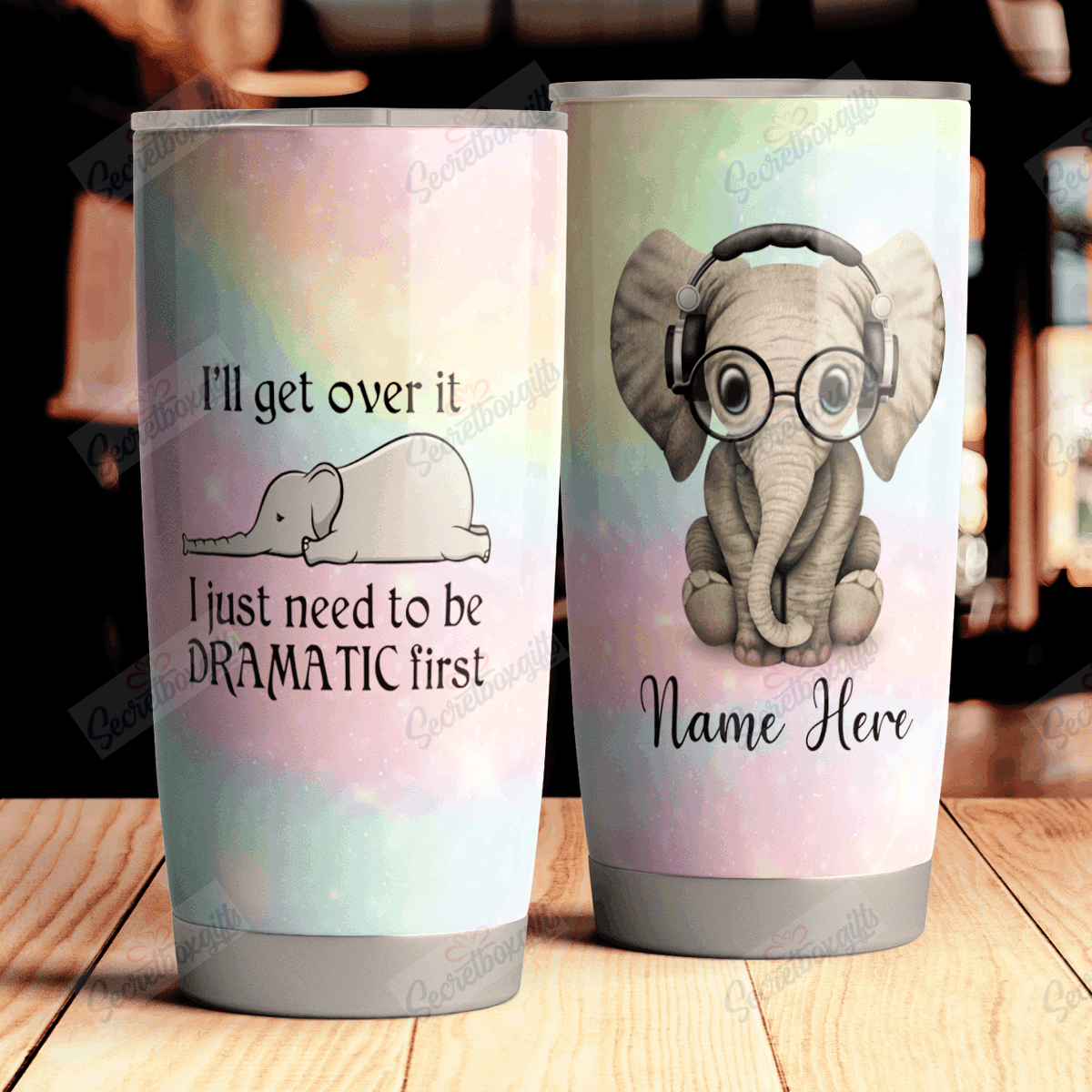 Personalized Elephant Nc0911693Cl Stainless Steel Tumbler Travel Customize Name, Text, Number, Image