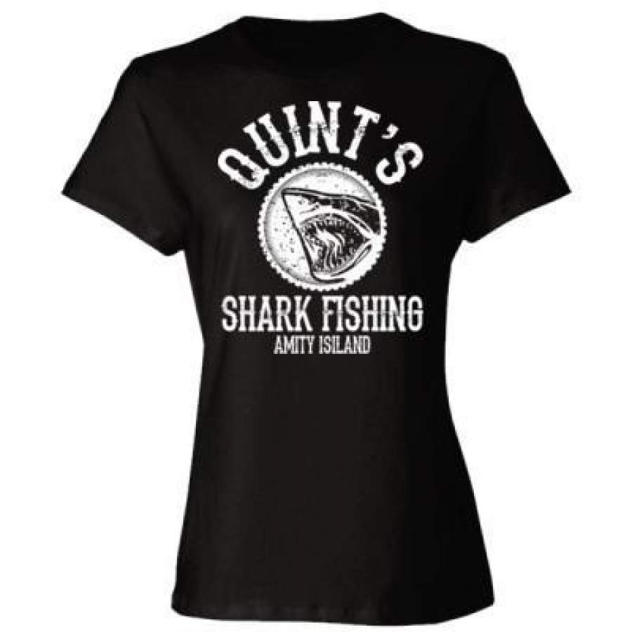 AGR Quints Shark Fishing Amity Island – Ladies’ Cotton T-Shirt