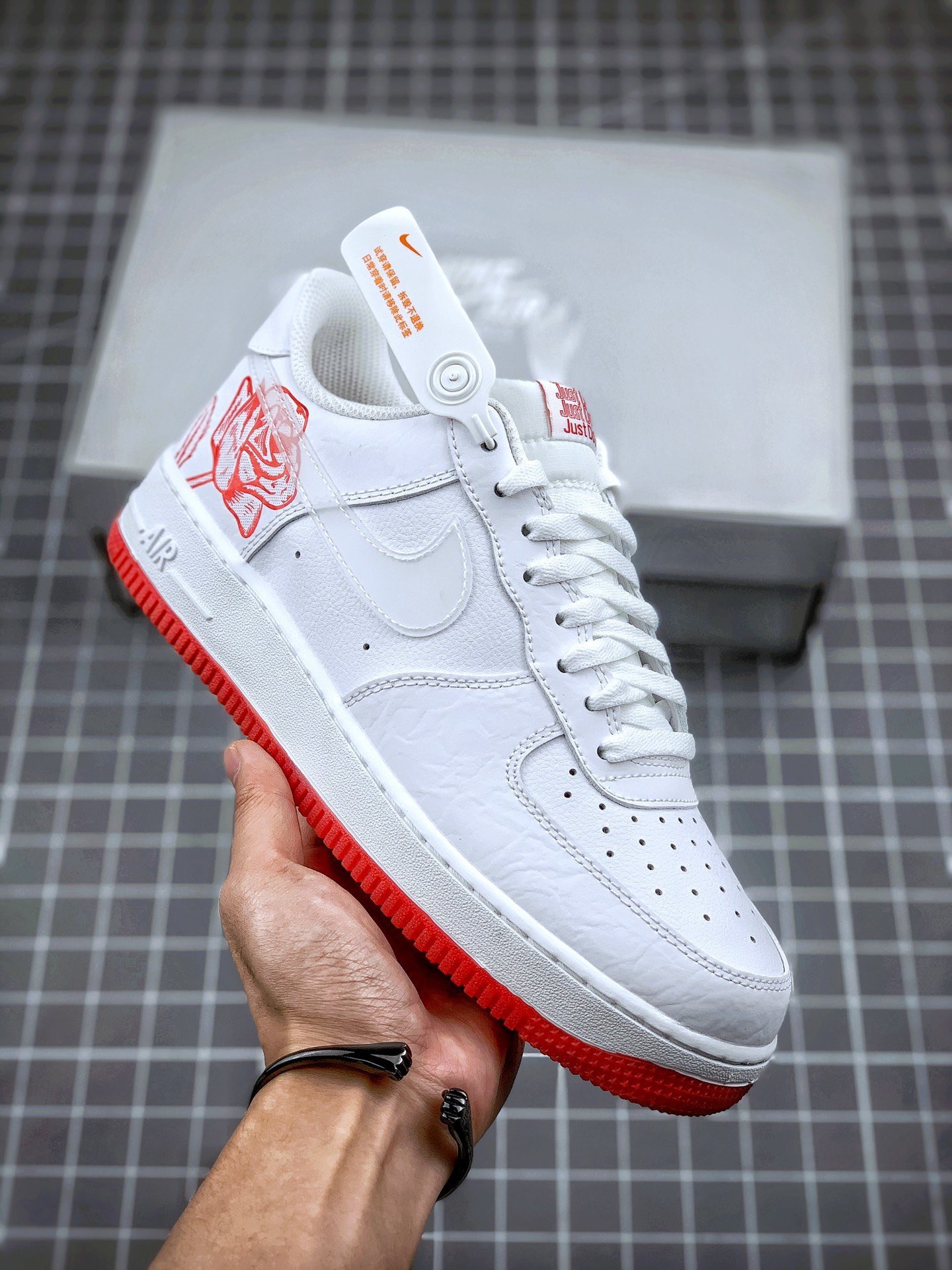 Nike Air Force 1 Low Rose WhiteUniversity Red 5340544