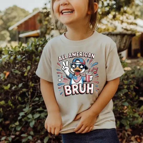 All American Bruh youth and adult shirt, red, white and bruh tee, toddler boy clothing, summer tee, family shirt, Kids Clothing, men shirt