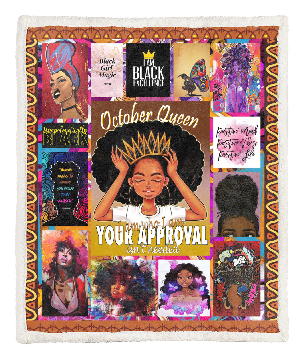 Oragontee Melanin October Queen Fleece Blanket | Bk279710