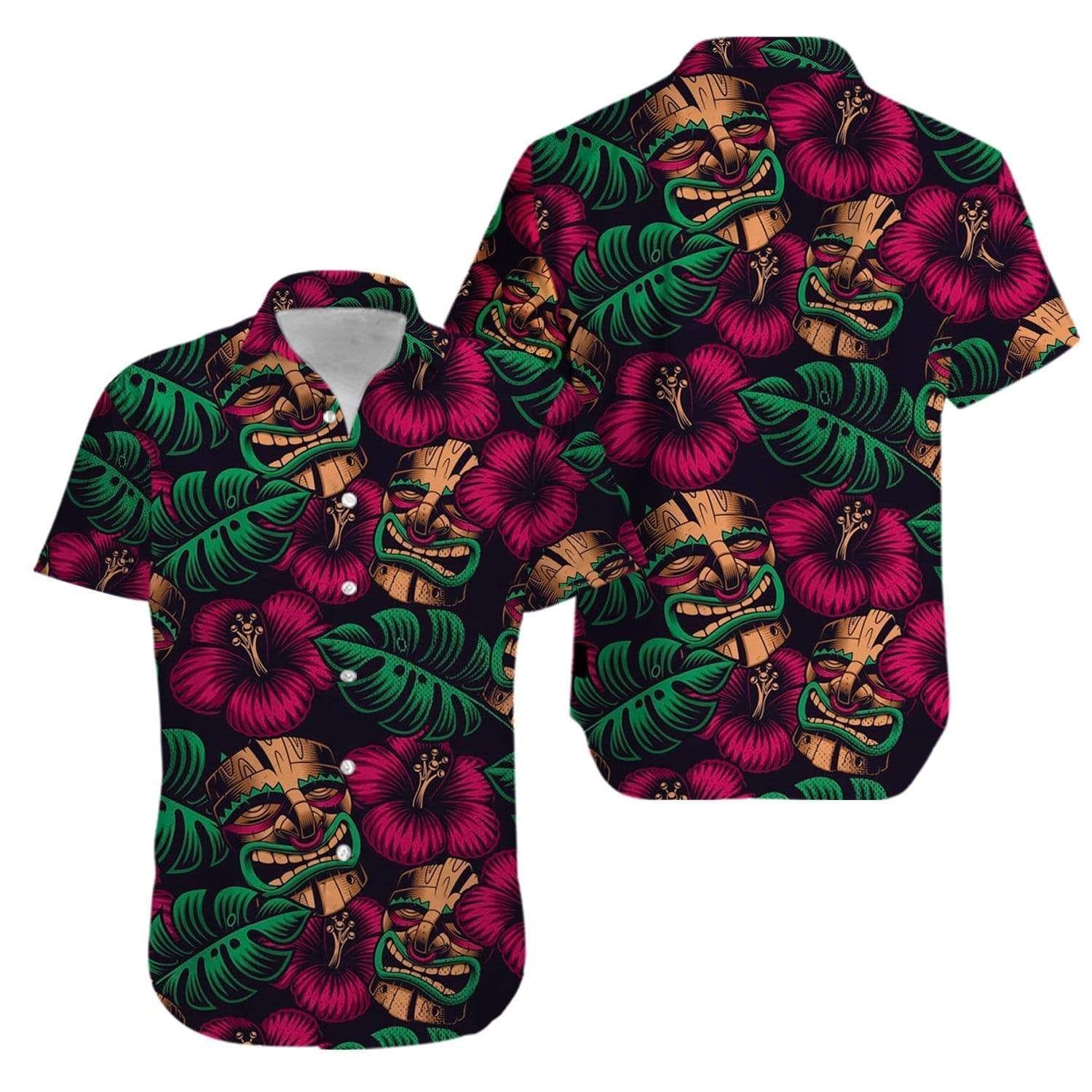 Beach Shirt Discover Cool Aku Aku Mascaras Tiki Mask Aloha Hawaiian ...