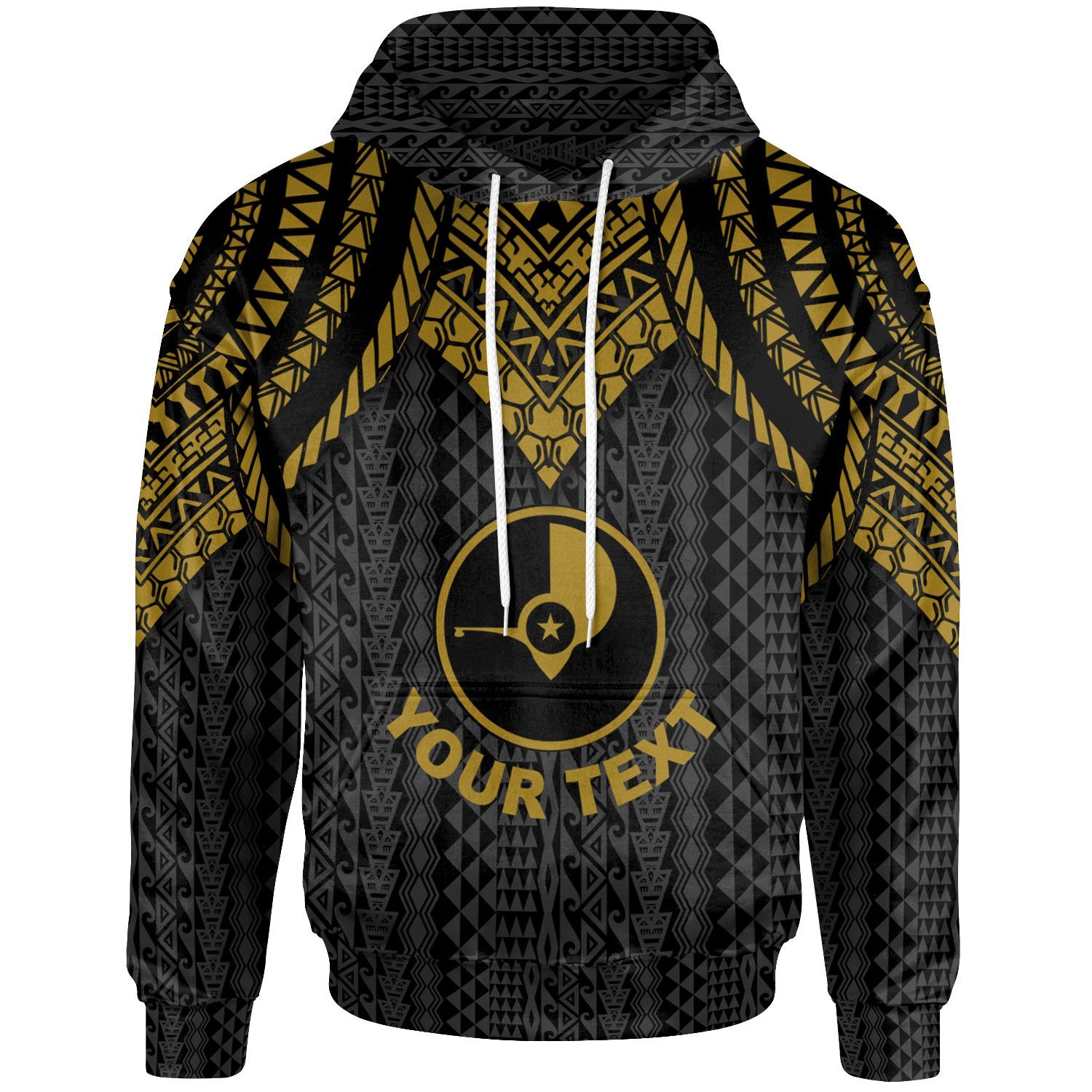 Yap Custom Personalised Hoodie – Polynesian Armor Style Gold – BN39