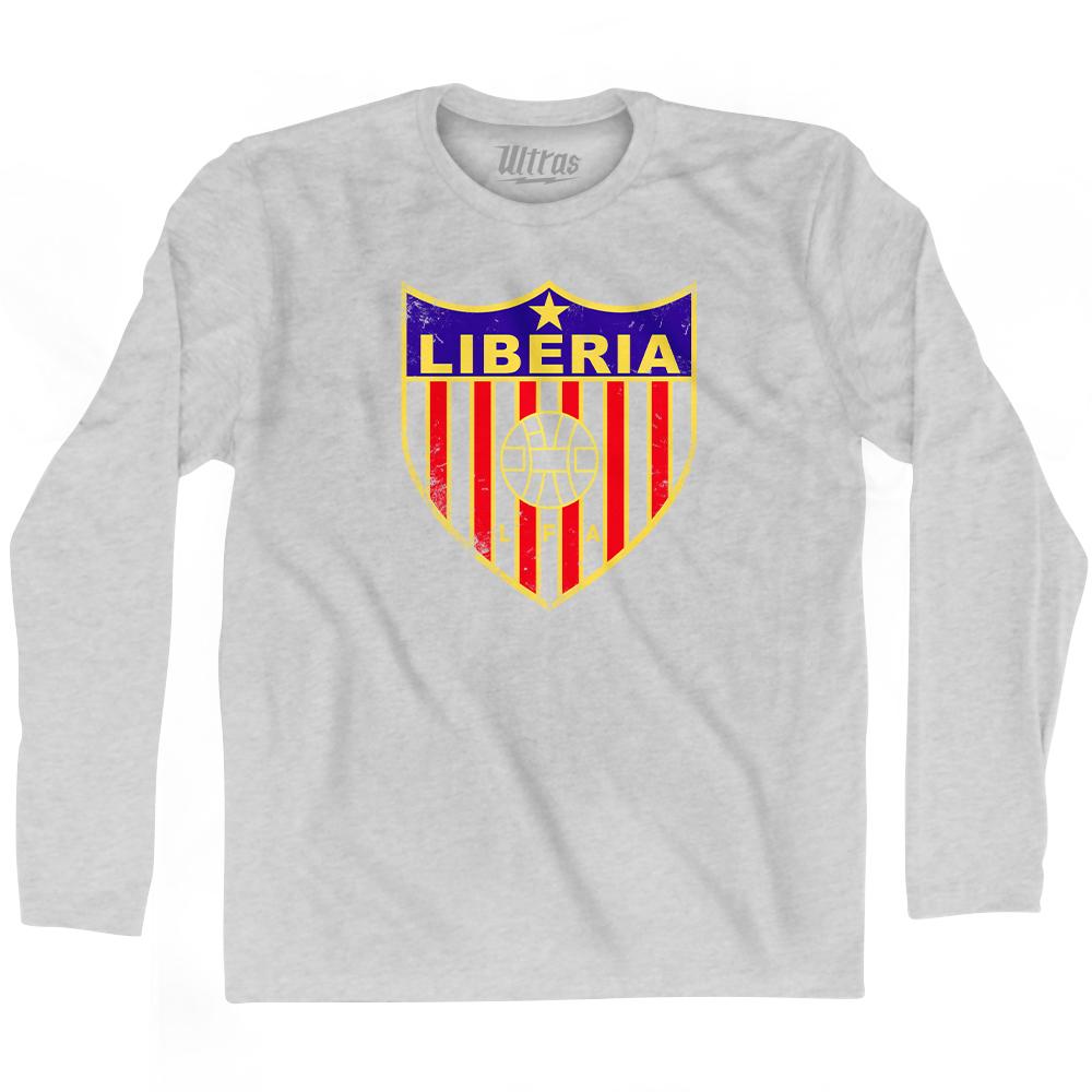 Vintage Liberia Soccer Crest Adult Cotton Long Sleeve T-Shirt