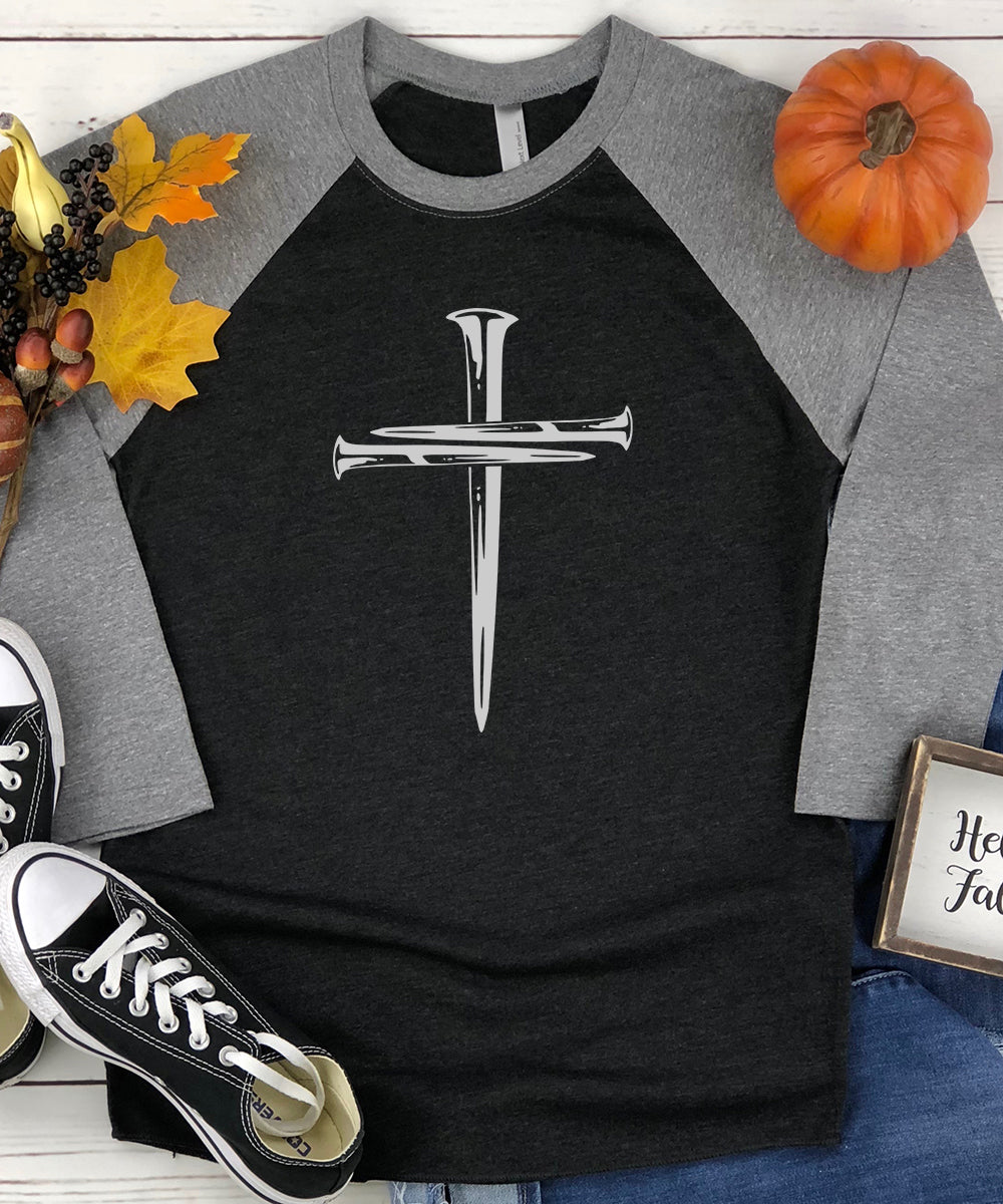 Cross Nails Raglan Baseball Tee