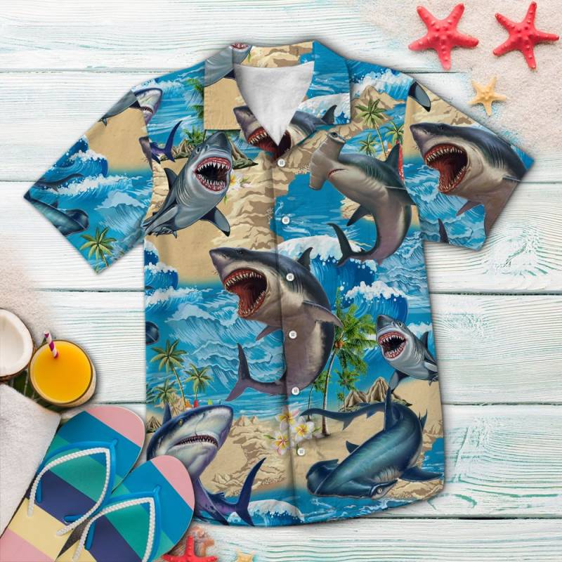 Shark Summer Vacation G5723 – Hawaiian Shirt