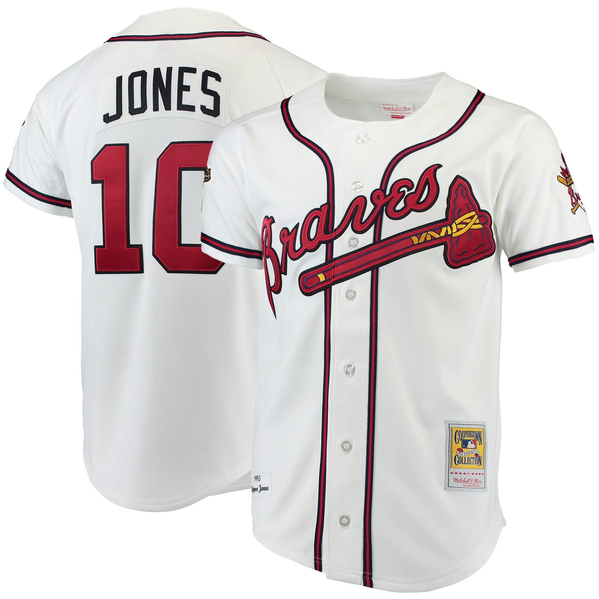 Chipper Jones Atlanta Braves Mitchell & Ness Authentic Jersey – White MLB Ver 1