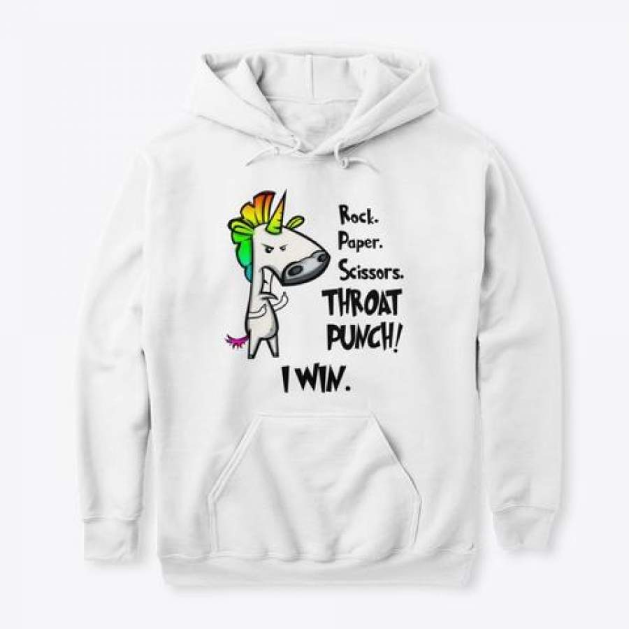 Rock Paper Scissors Throat Punch I Win Hoodie