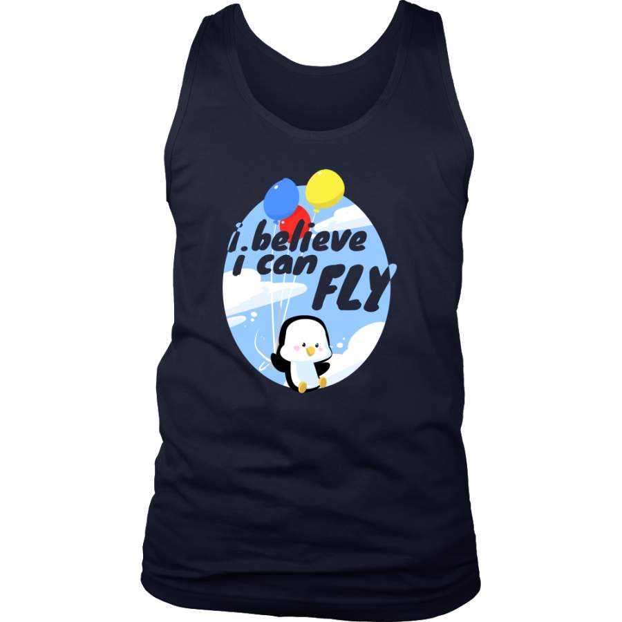 I Believe I can Fly Funny Penguin Balloon Tank