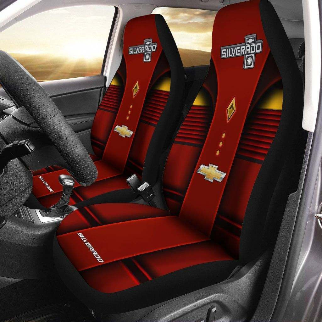 Chevrolet Silverado Car Seat Cover (Set Of 2) Ver 4 (Red)