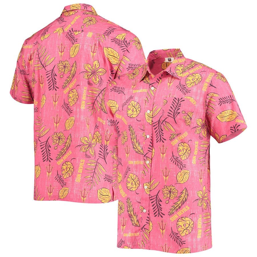 Arizona State Sun Devils Maroon Vintage Floral Hawaii Shirt Ha20585