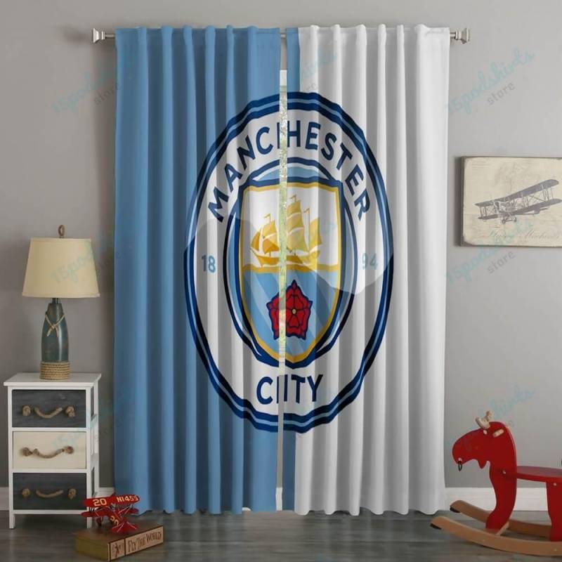 3D Printed Man City Style Custom Living Room Curtains