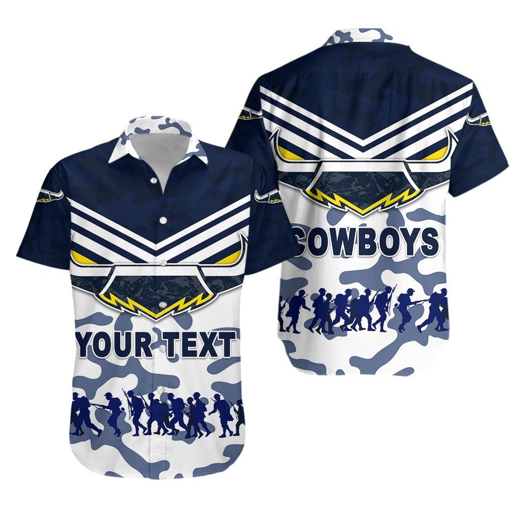 North Queensland Cowboys Hawaiian Shirt Anzac Day Camouflage Vibes – White K8