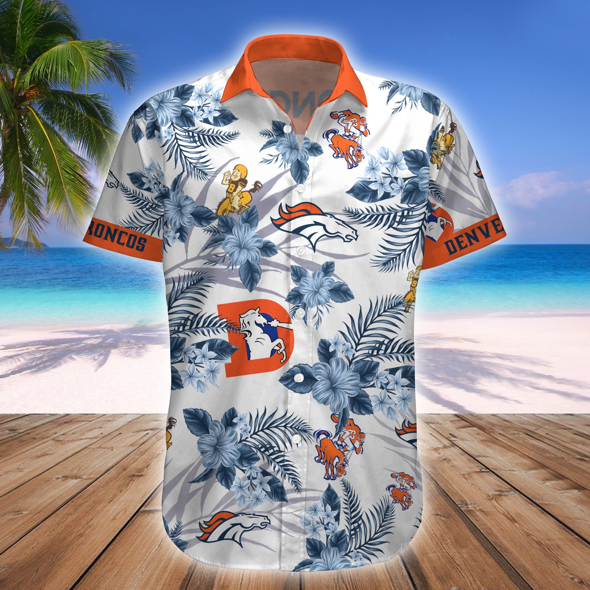 Denver Broncos Button Shirts Bg234