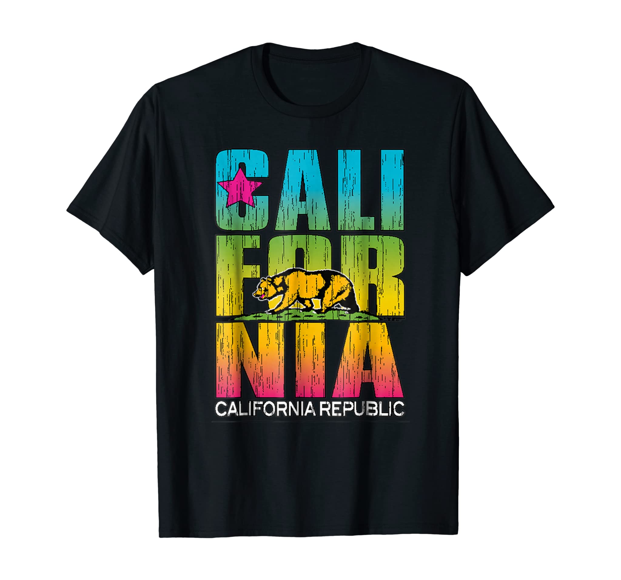 California Republic T-shirt Cali Life Tee Bear Cali Flag