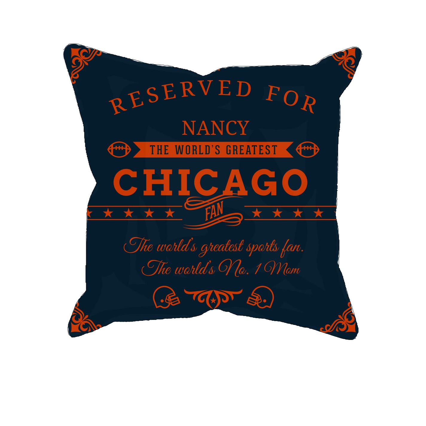Chicago Football Fan Personalized Pillow Case