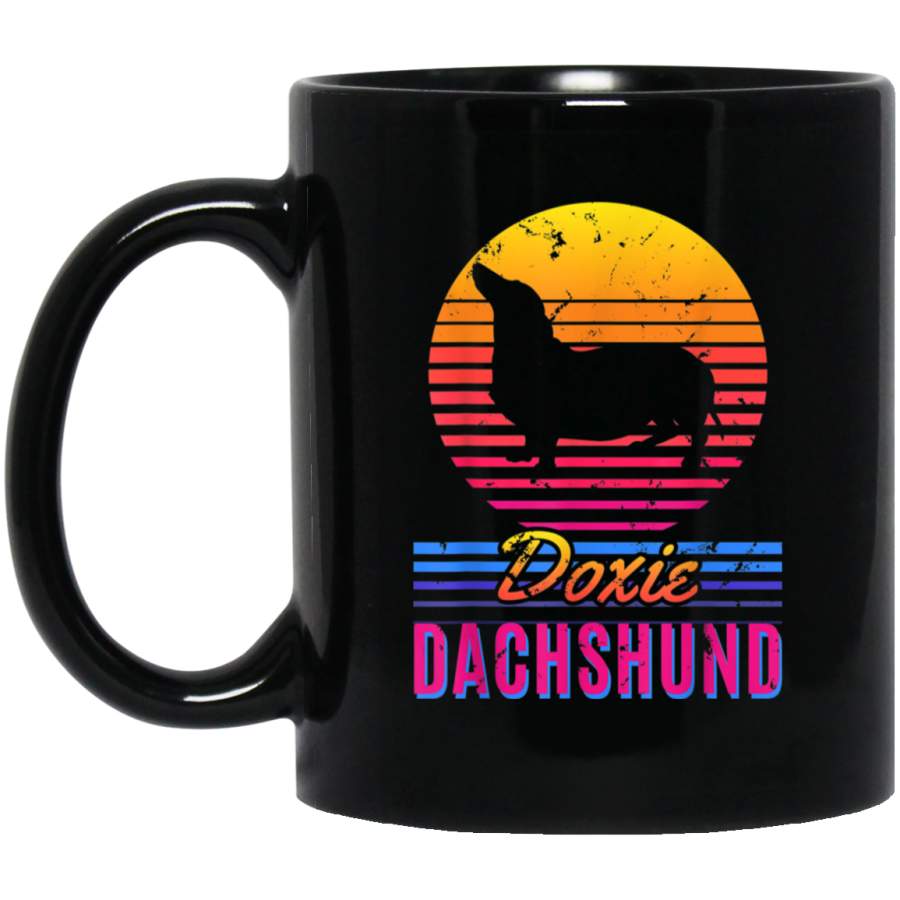 Vintage Retro Sunset Proud Doxie Dachshund Dog Gift Mug