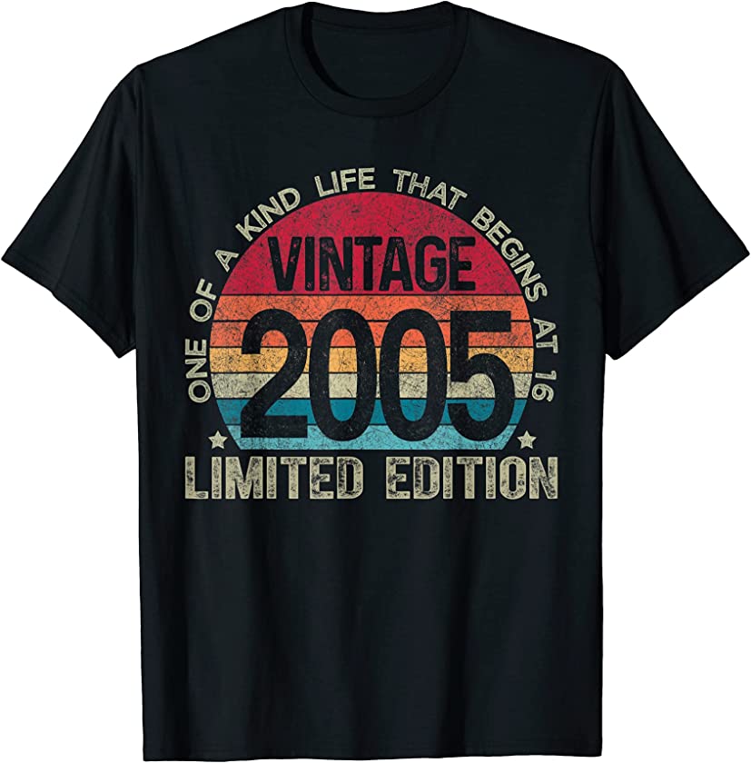 16th Birthday Retro Limited Edition 2005 Vintage Birthday T-Shirt