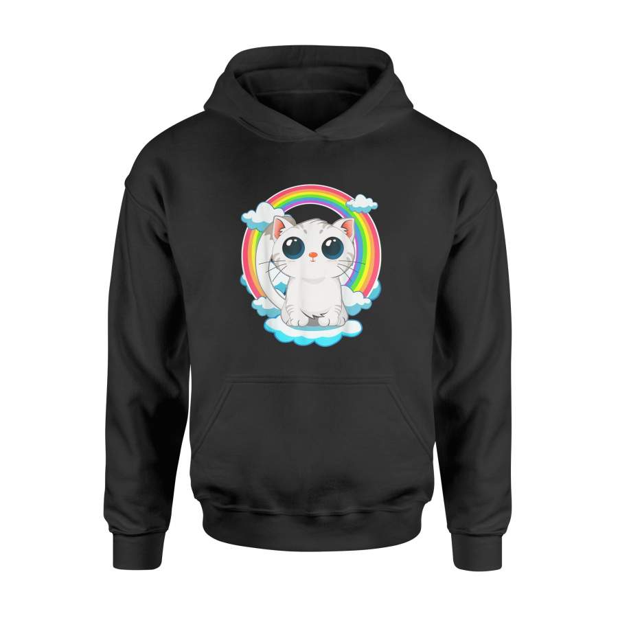 LGBT Pride Cute Cat with Rainbow for Cat and Kitten T-Shirt – Standard Hoodie