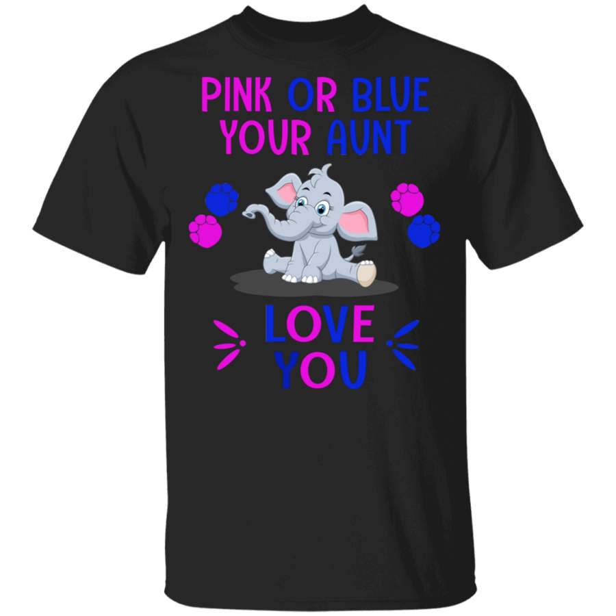 Keeper Of The Gender Pink or Blue Aunt Loves You Elephant T-Shirt