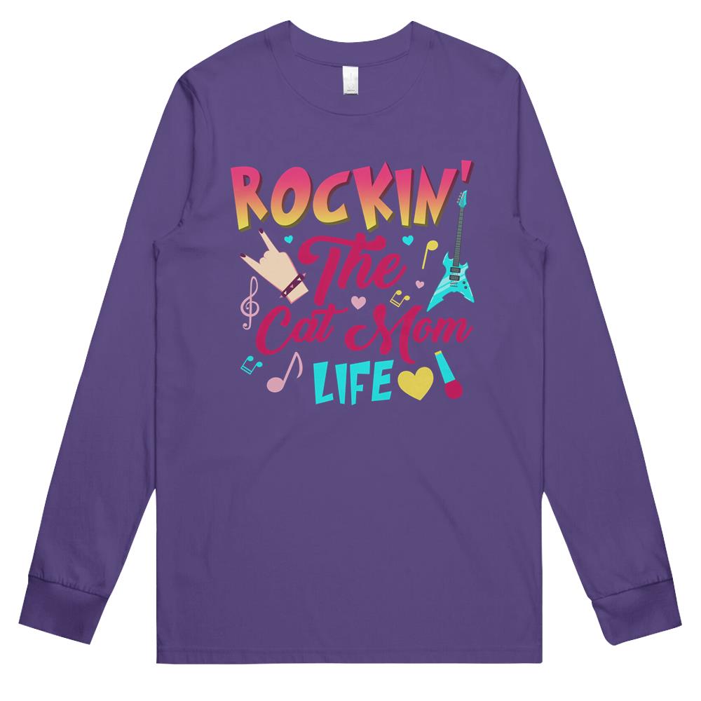 Rockin’ The Cat Mom Life Kitten Lovers Long Sleeve T Shirts