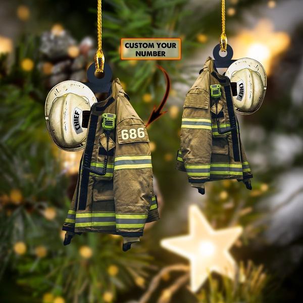 Rd Firefighter – Shaped Ornament 01.4 – Na93 (Chief – White Helmet) Christmas Ornament