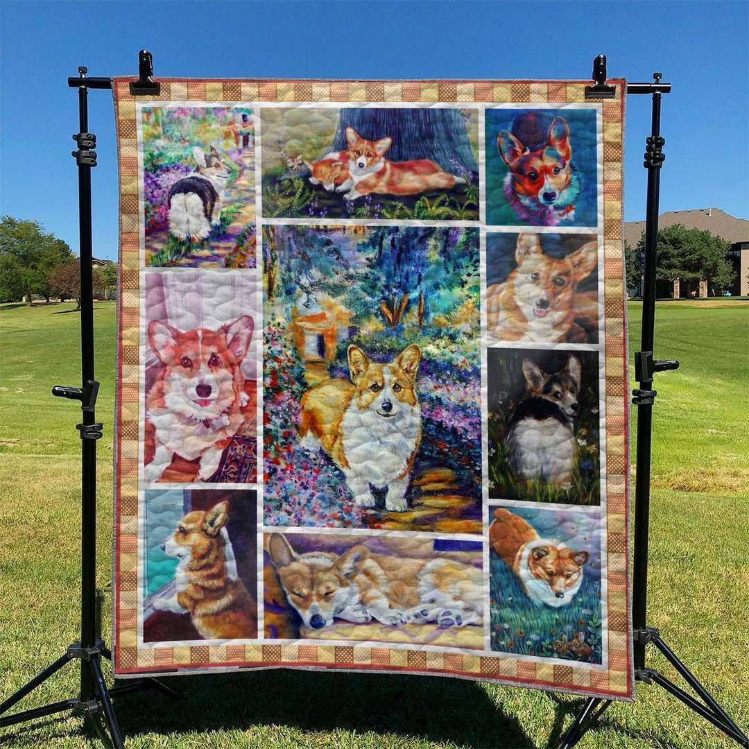 Corgi Dog HUR24211 3D Customized Quilt CAMLI2307