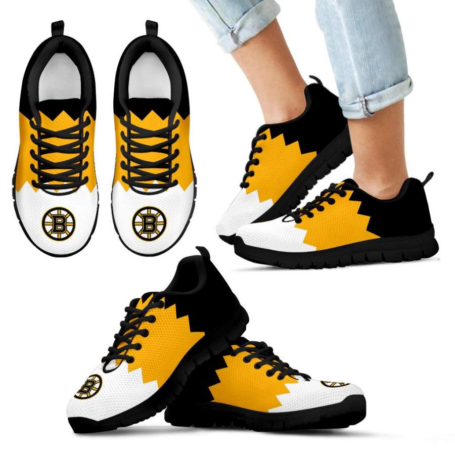 Incredible Line Zig Zag Disorder Beautiful Boston Bruins Sneakers