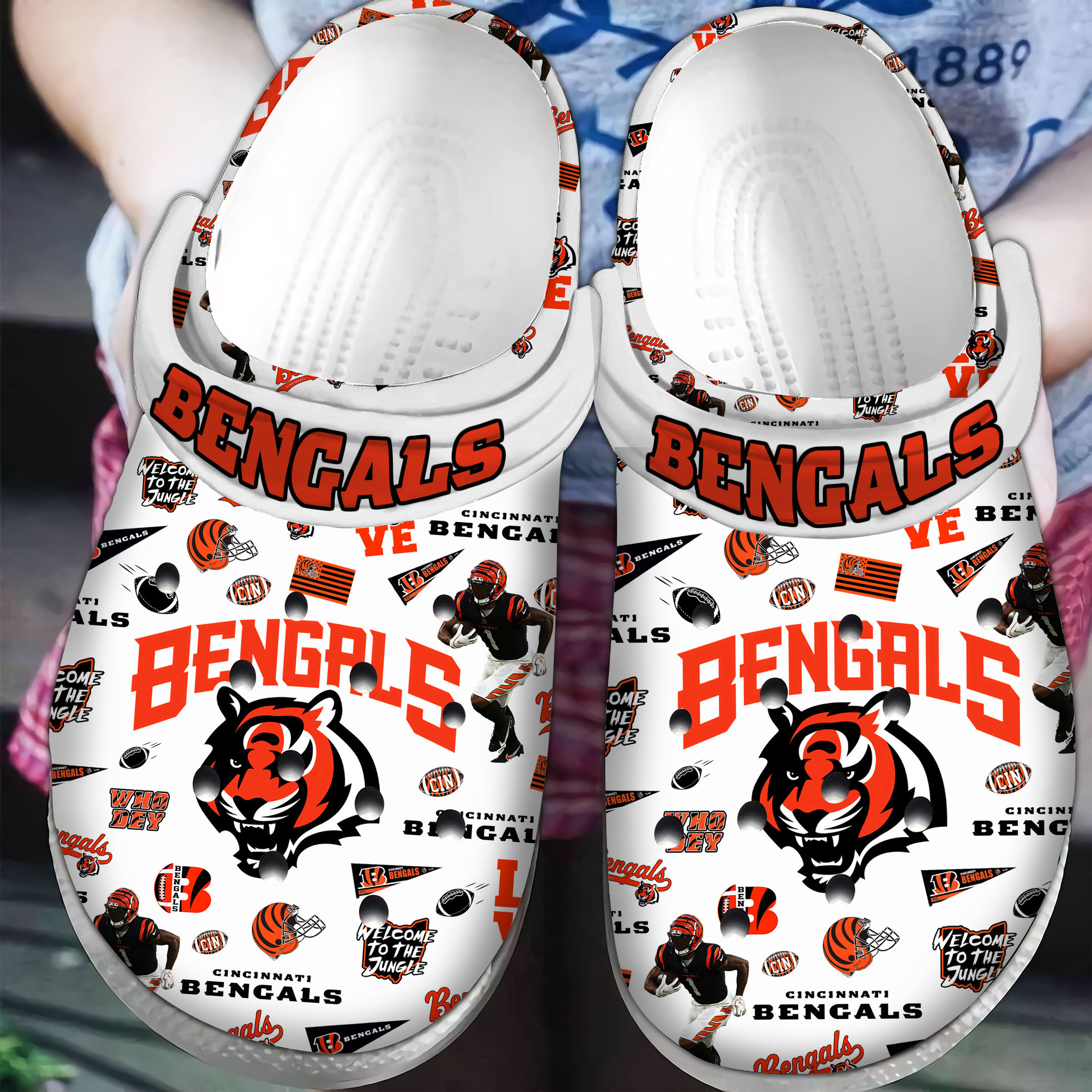 Cincinnati Bengals NFL Sport Crocss Crocband Clogs Shoes Comfortable For Men Women and Kids