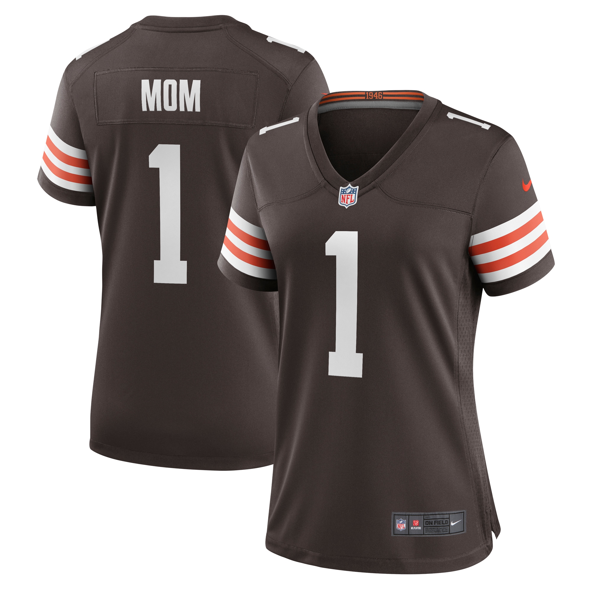 Number 1 Mom Cleveland Browns Women's Game Jersey – Brown