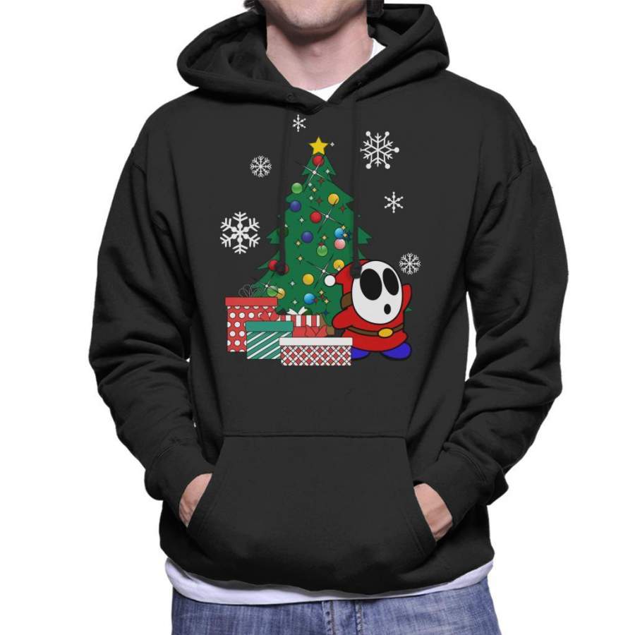 Shy Guy Around The Christmas Tree Mario Men’s Hooded Sweatshirt