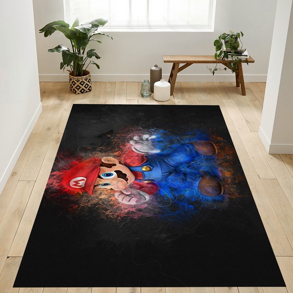 Super Mario Bros Area Rug For Gift Bedroom Rug Home US Decor