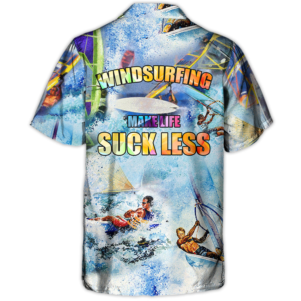 Windsurfing Make Life Suck Less – Hawaiian Shirt – Owl Ohh