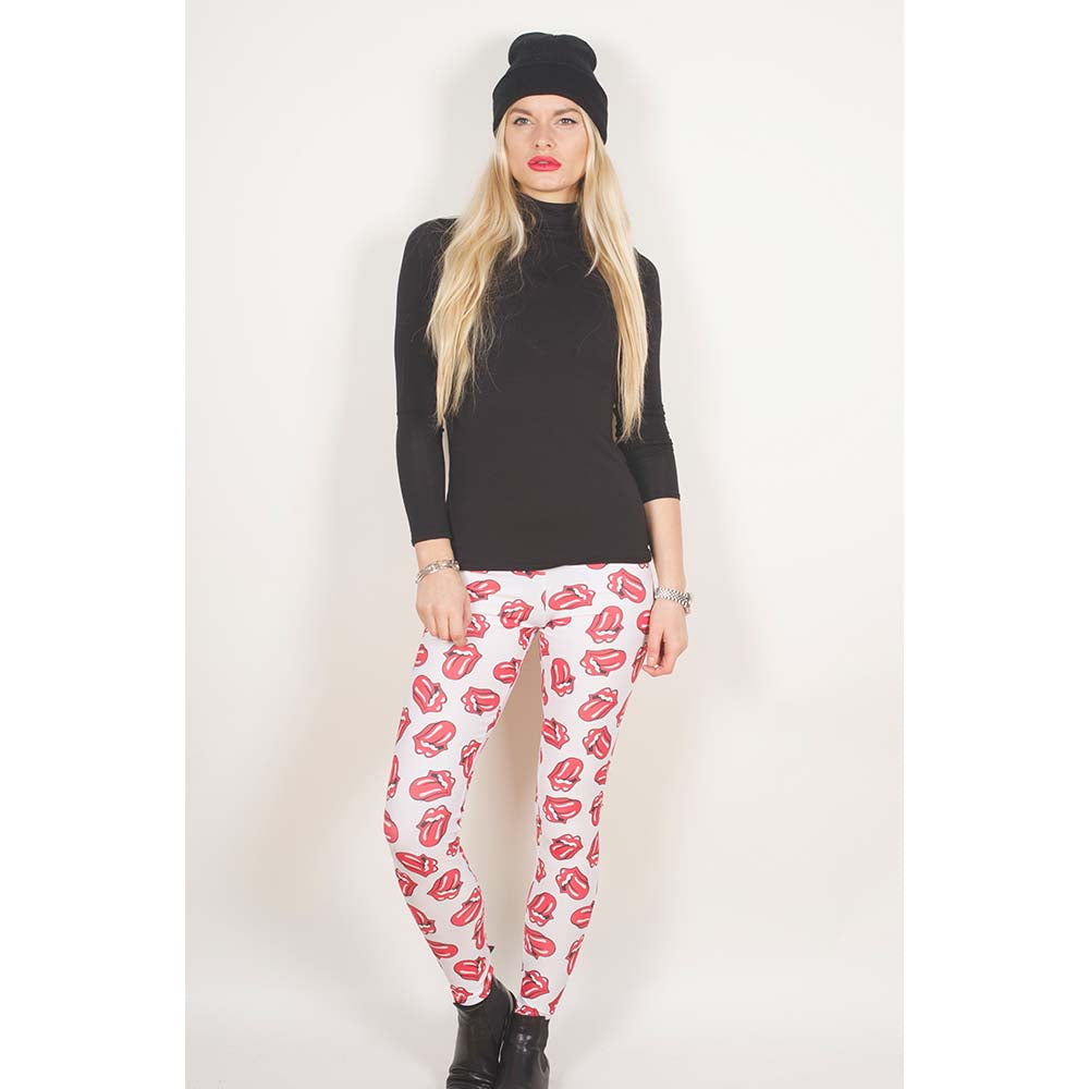 The Rolling Stones Ladies Fashion Leggings Classic Tongue Repeat