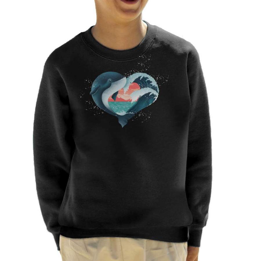 Heart Animals Whale Kid’s Sweatshirt