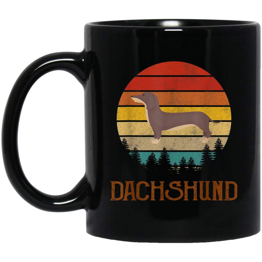 Dachshund Vintage Silhouette 60s 70s Retro Gifts Dog Lover Mug