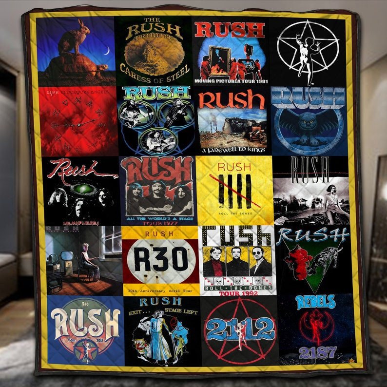 Rush Rock Band Fleece Blanket,Rush Rock Band Quilt Blanket,Rock Band Blanket,Gift For Rock Musical Lovers