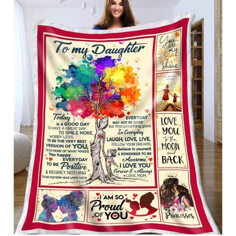 To My Daughter Blanket I Am So Proud Of You You Are My Sunshine Fleece Blanket Unique Gifts