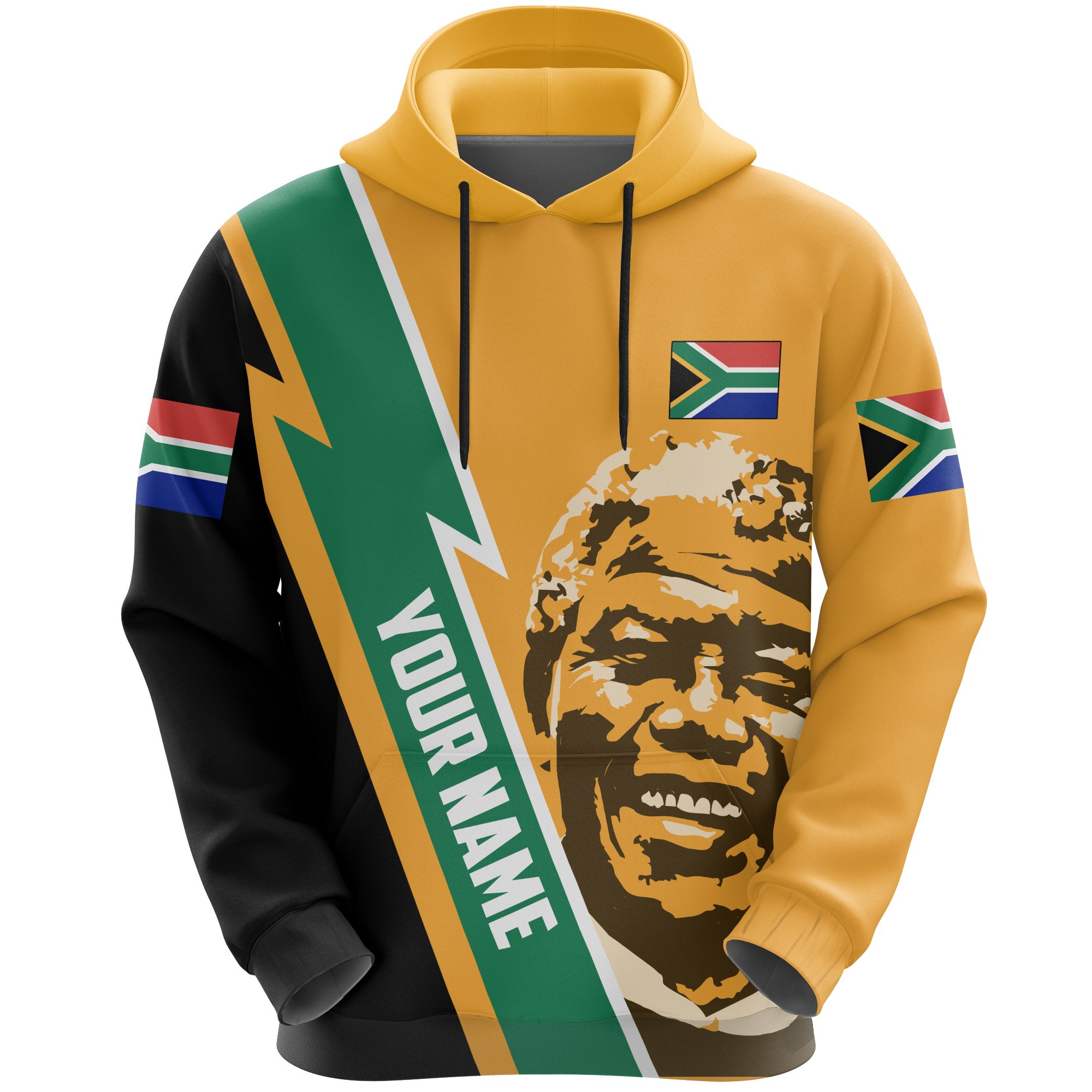 (Custom) South Africa All Over Hoodie – Nelson Mandela Flag A10