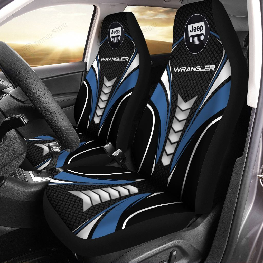 Jeep Wrangler Car Seat Cover (Set Of 2) Ver 11 (Blue)