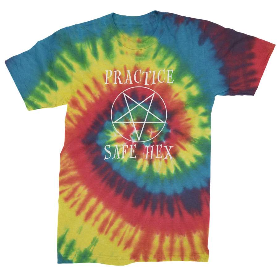 Practice Safe Hex Mens Tie-Dye T-shirt