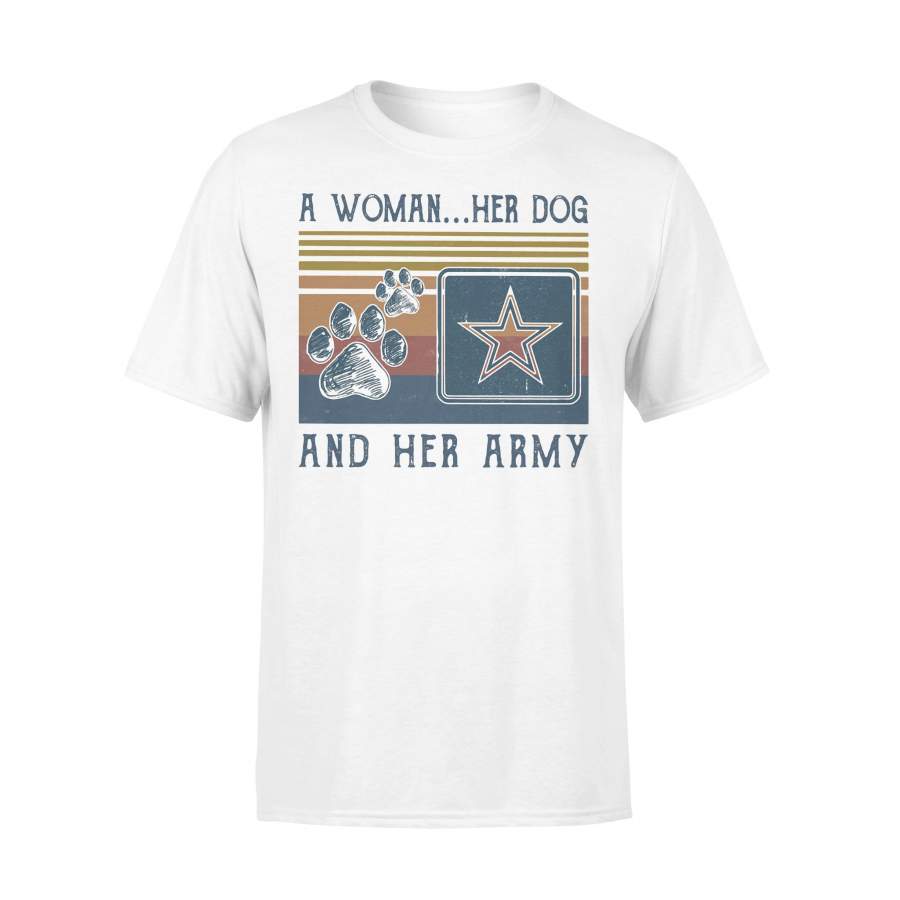 A Woman Her Dog And Her Army Vintage T-shirt