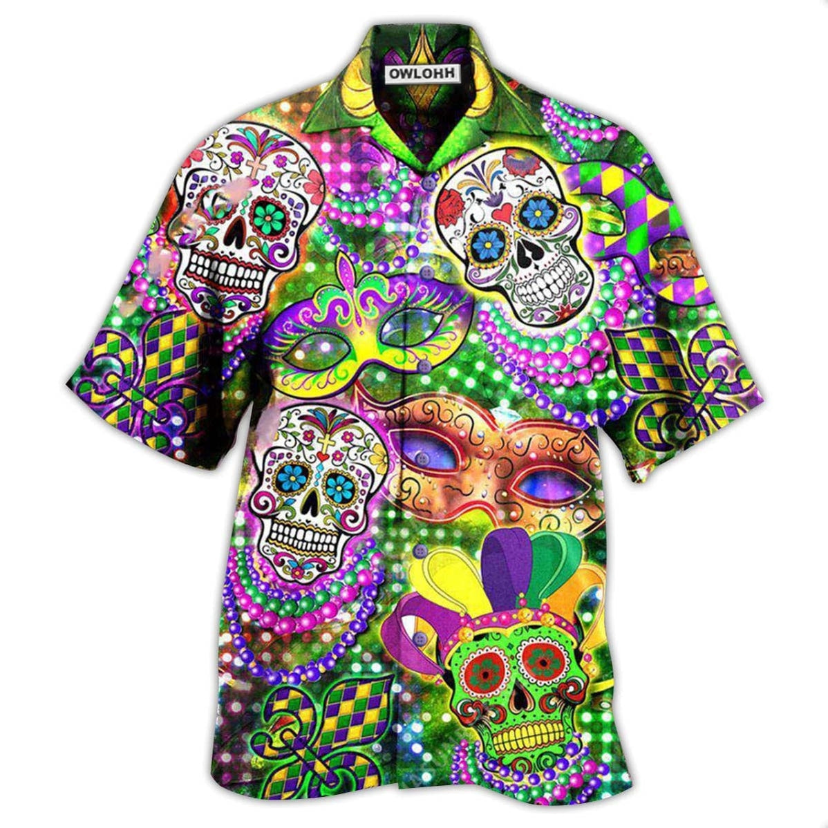 Skull Mardi Gras Hawaii Shirt Ha61609