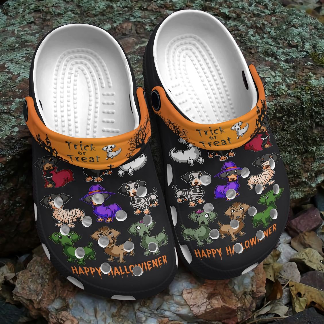 Dachshund Personalized Clog, Custom Name, Text, Color, Number Fashion Style For Women, Men, Kid, Print 3D Dachshund Halloween