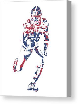 Saquon Barkley New York Giants Pixel Art 150 Joe Hamilton Canvas Print