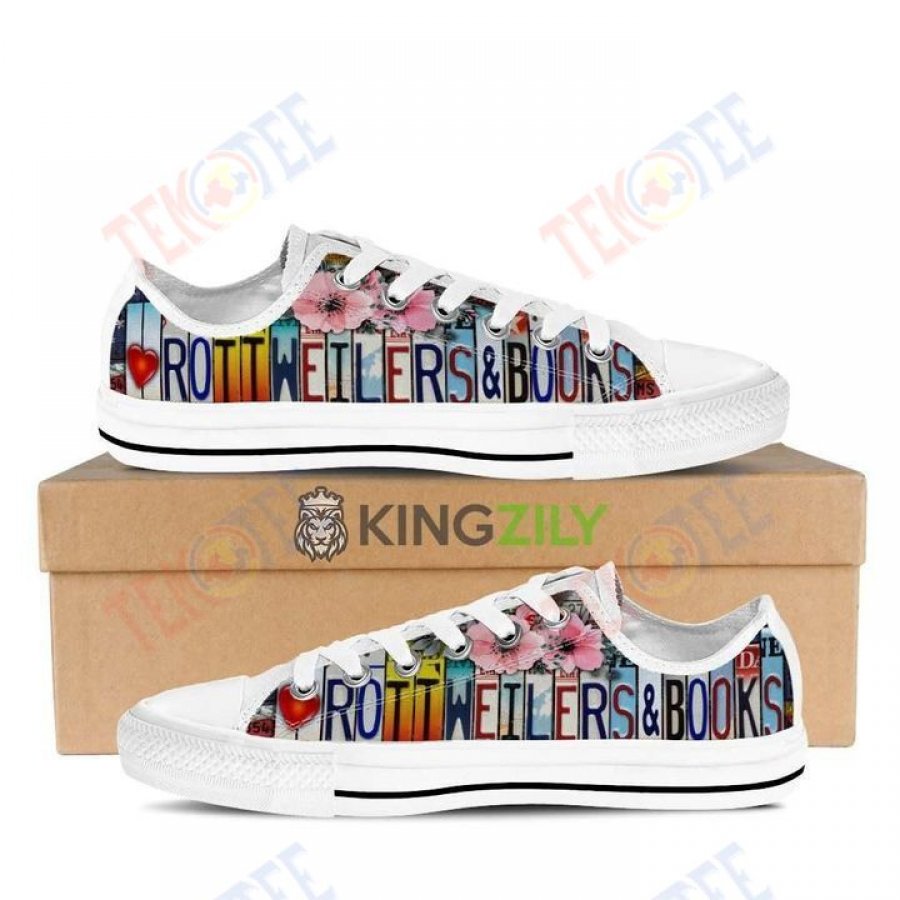 Mens Womens Love Rottweilers Books Low Top Shoes Custom Print Footwear Converse Sneakers TMT183