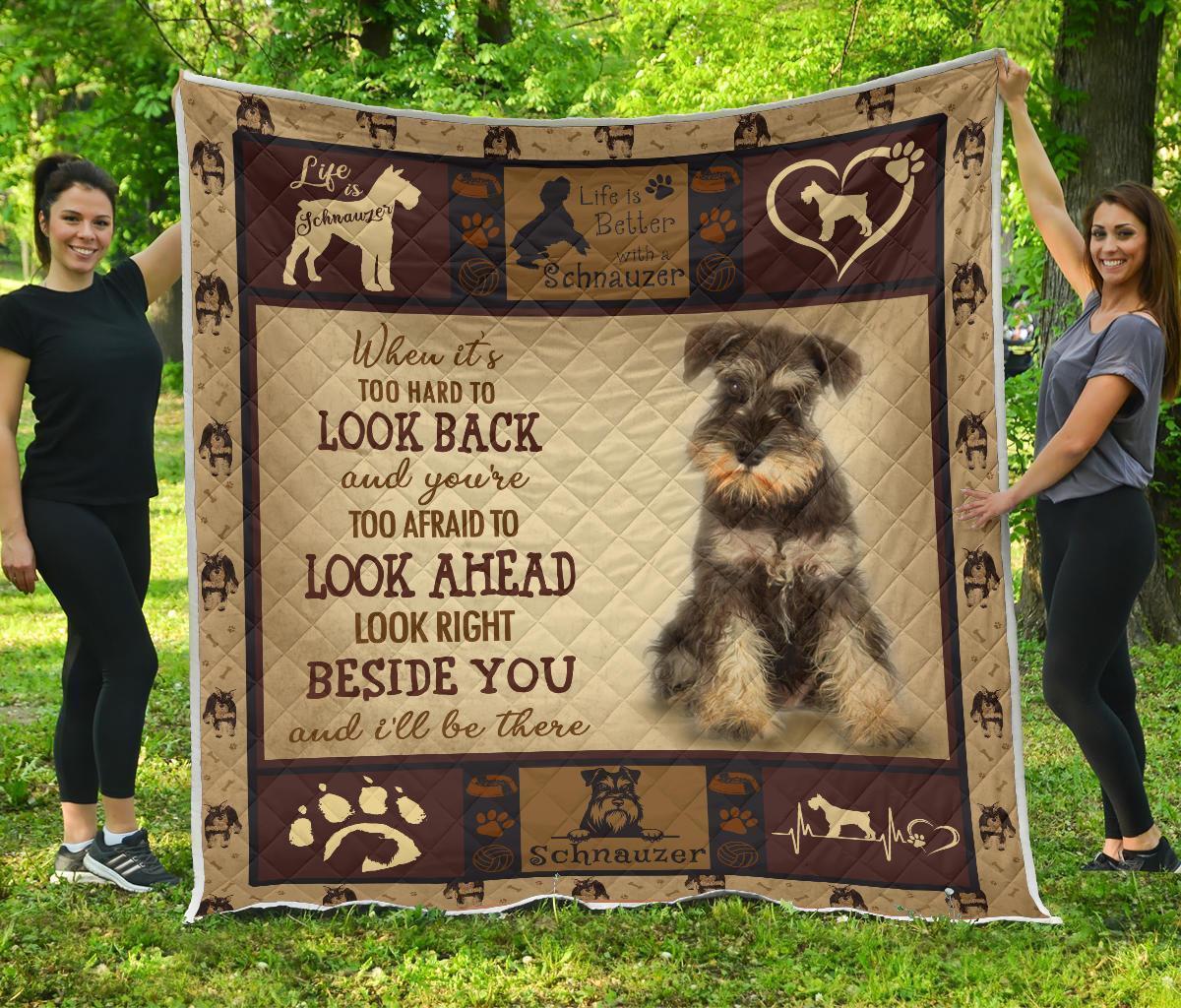 Alway Beside You Schnauzer Quilt Blanket