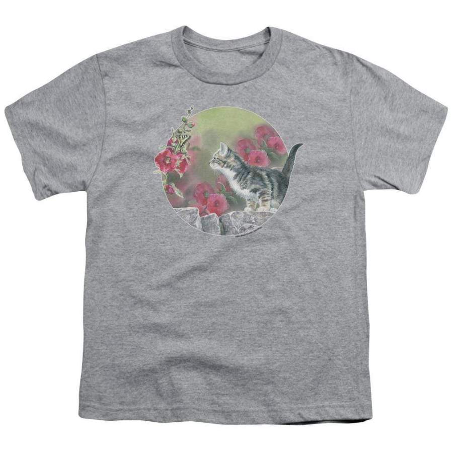 Wild Wings Kitten Flowers Youth T-Shirt (Ages 8-12)