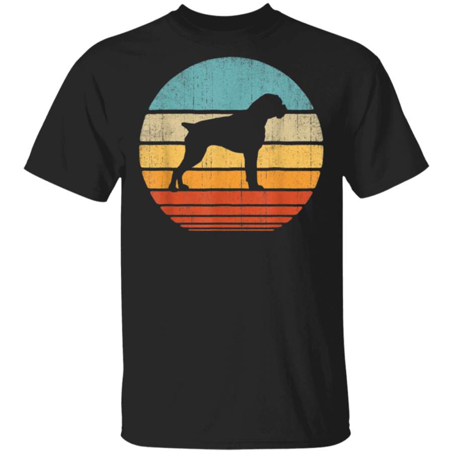 Boxer Vintage Silhouette 60s 70s Retro Gifts Dog Lover Men TShirt